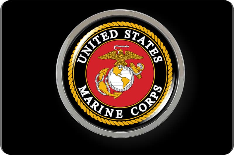 USMC - Tow Hitch Cover with Chrome Metal Emblem